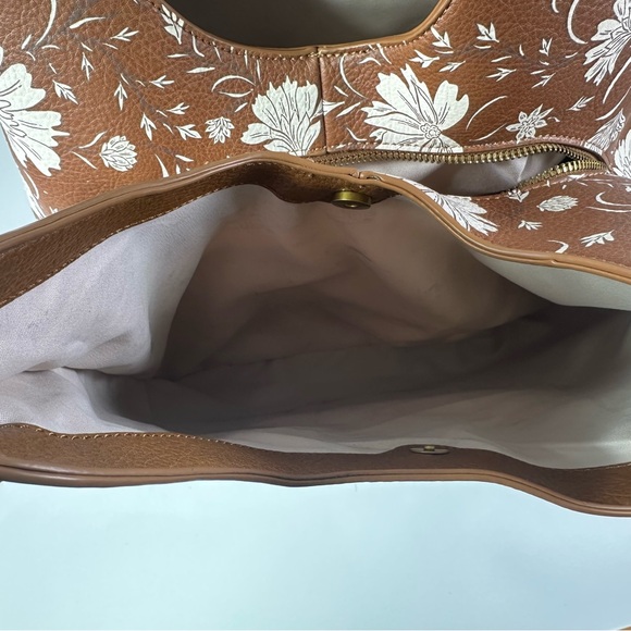Women’s Style &Co 4 Poster Brown Floral Hobo/Shoulder Bag - Picture 9 of 11